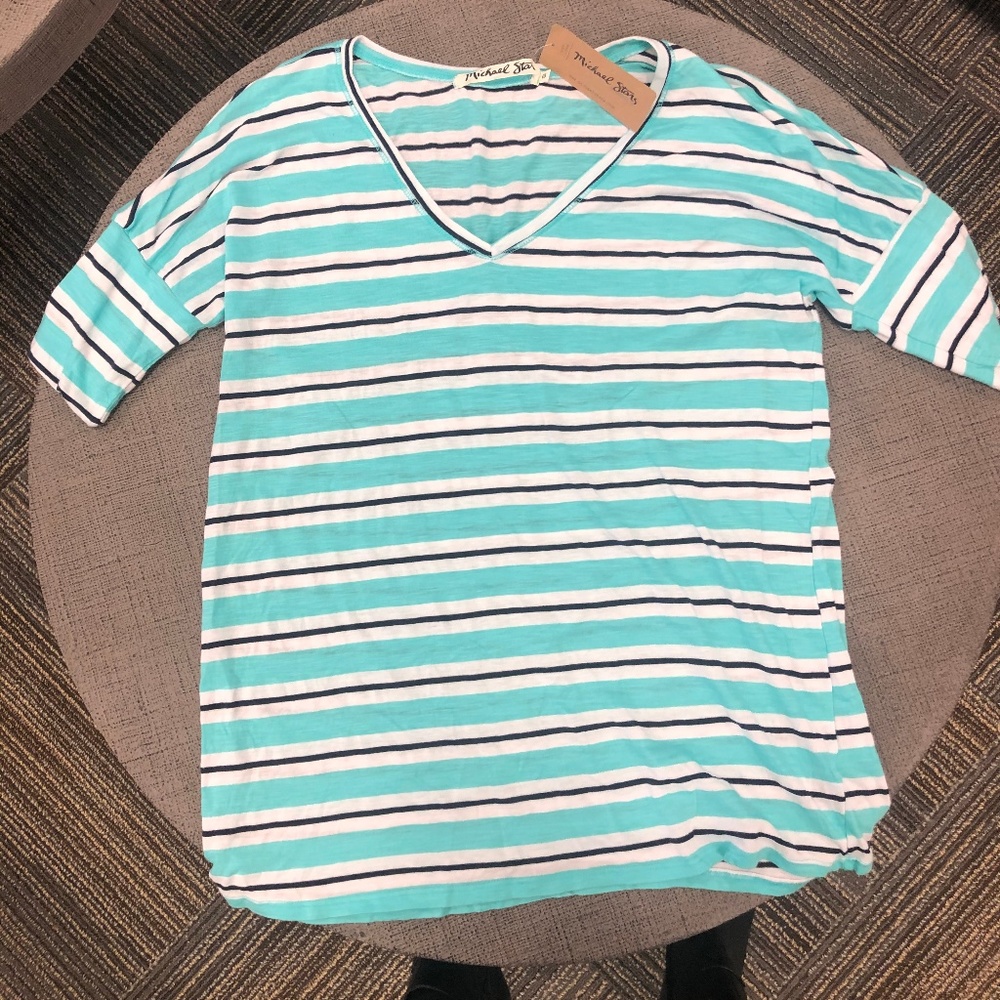 Michael Stars Stripped V-neck Shirt